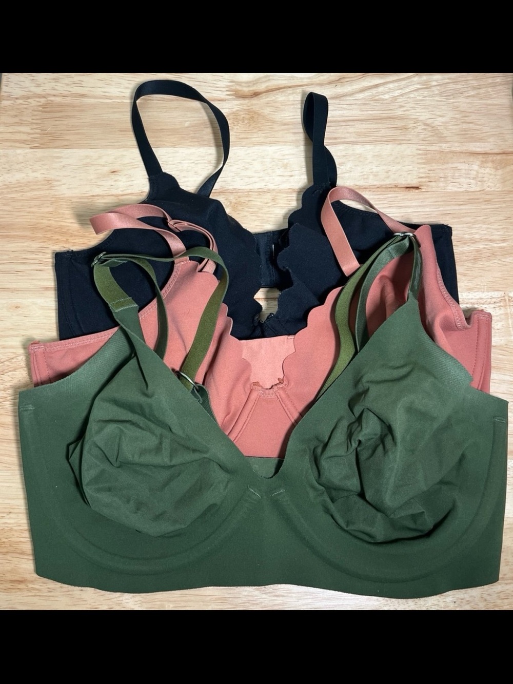 Aerie Three Pack Women's Bras Real Me Full Coverage Plunge 34DD
